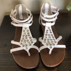 White Studded Mudd Sandals